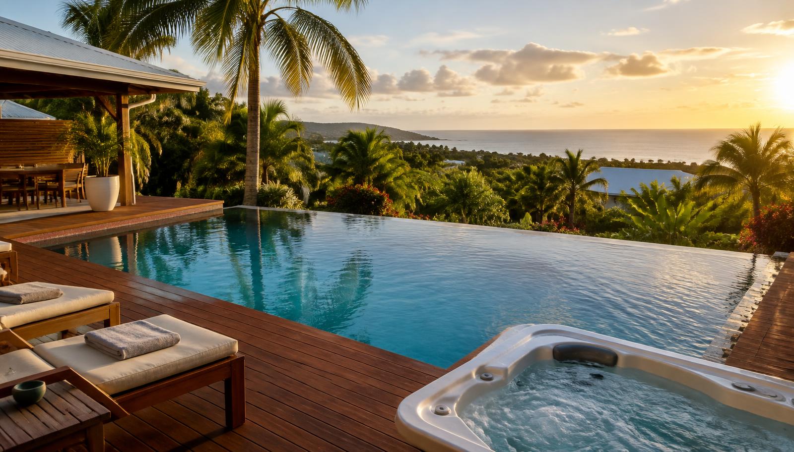Villa avec piscine et jacuzzi en Guadeloupe : la Villa Azura à Sainte-Anne